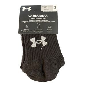 Under Armour Performance Tech Unisex Youth 3 prs Cushioned Crew Socks Size XS